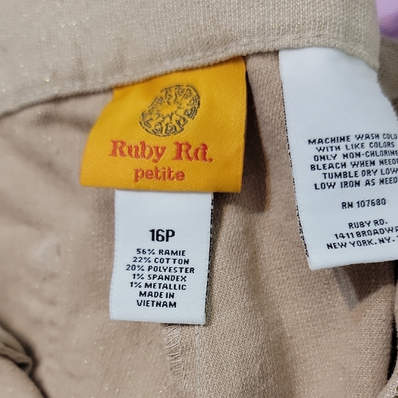 Ruby Rd. Tan Pants - Picture 2 of 4
